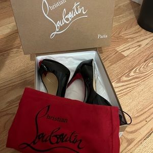 Red bottoms open toed heels